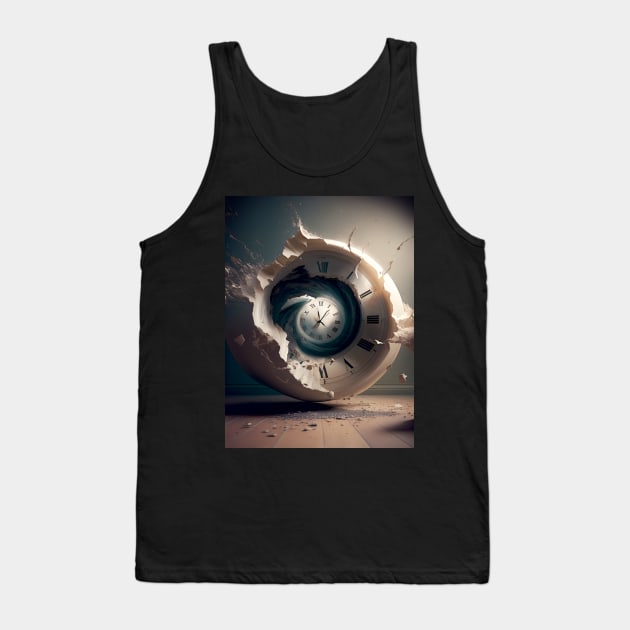 Time Warp Machine on a Dark Background Tank Top by Puff Sumo